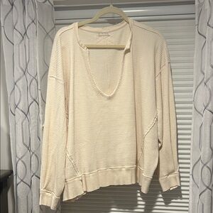 We The Free Ivory Textured Knit Top size medium